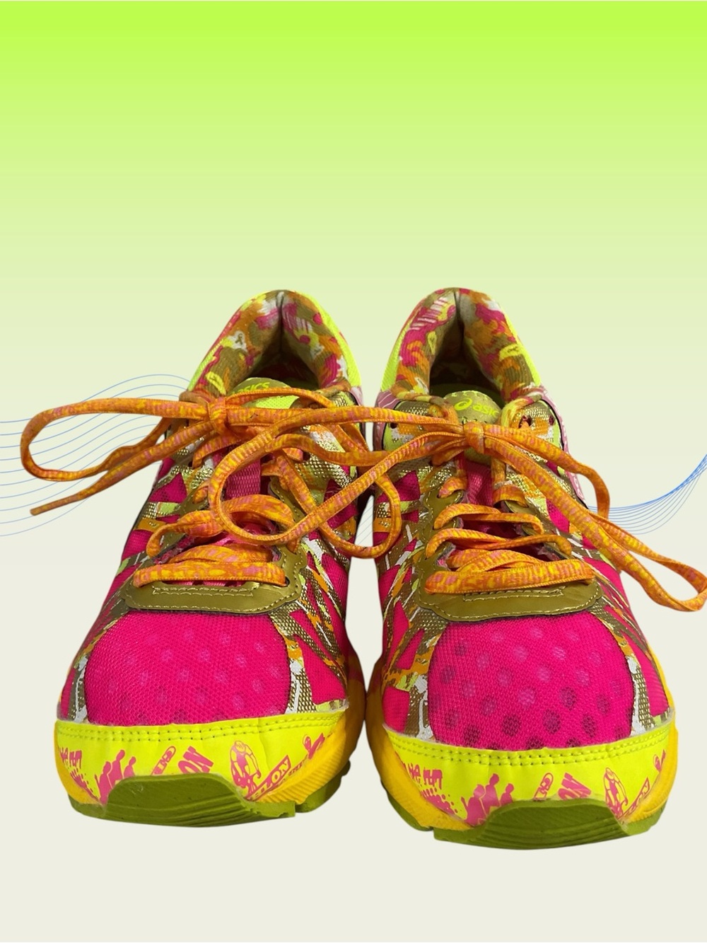 ASICS Gel-Noosa Tri 9 Women’s Vibrant Pink/Yellow Running Shoes SN T4M6N Sz 6.5